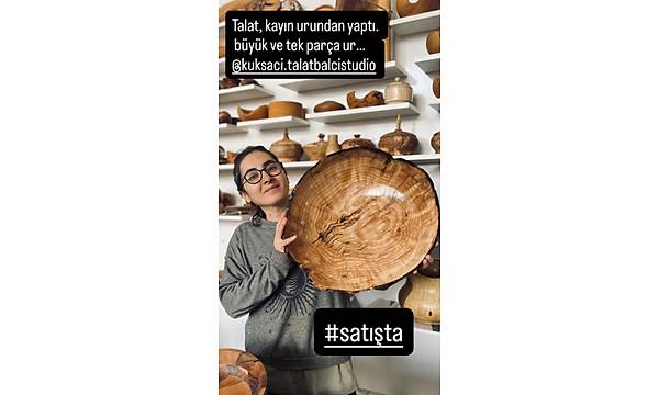 Kay�n Uru Ah�ap Kase � Tek Par�a 47 cm