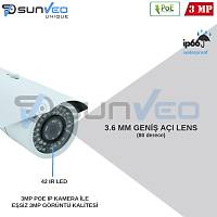 SUNVEO SHB-IP34252 3.0MP 42 IR LED 3,6MM LENS AHD BULLET KAMERA - 34252