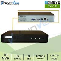 SUNVEO SNV-NVR5508 5MP 8 Kanal 5MP XMEYE Nvr Kayit Cihaz - 5508