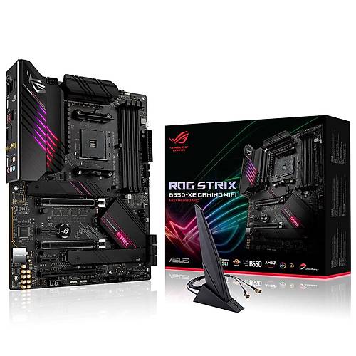 Asus Rog Strix B550-Xe Gaming Wifi Amd B550 Am4 Ddr4 5100 Dp Hdmi ift M2 Usb3.2 Ax Wifi Bt Argb 2.5Gbit Lan Atx Pcie 4.0 128GbA Kadar Ram Destei Ai Ses Engelleyici Mic. Destei
