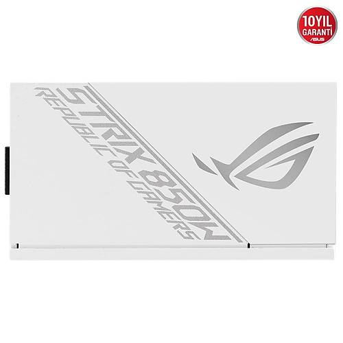 Asus Rog-Strix-850G Beyaz 80 Plus Gold 850W Modler G Kaynai Japon Kapasitrler 10 Yil Garanti