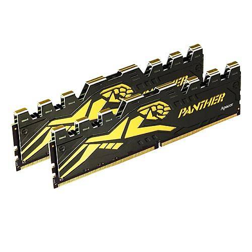 Apacer Panther Black-Gold 32GB (2x16GB) 3200Mhz CL16 DDR4 Gaming Ram (AH4U32G32C28Y7GAA-2)
