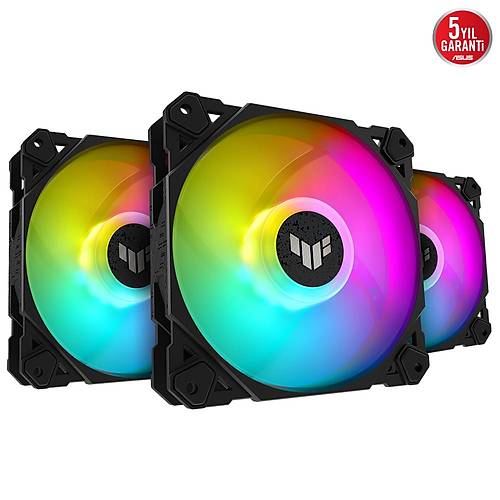 Asus TUF Gaming TF120 ARGB 3x120 mm Fan 3'l Siyah Set