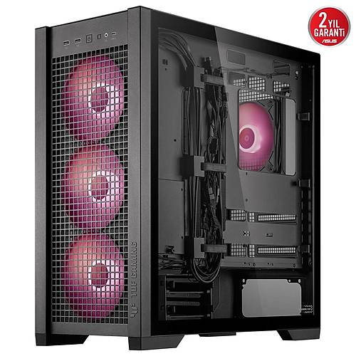 Asus Tuf Gaming GT302 ARGB Tempered Glass USB 3.2 Type-C E-ATX Mid Tower Siyah Kasa