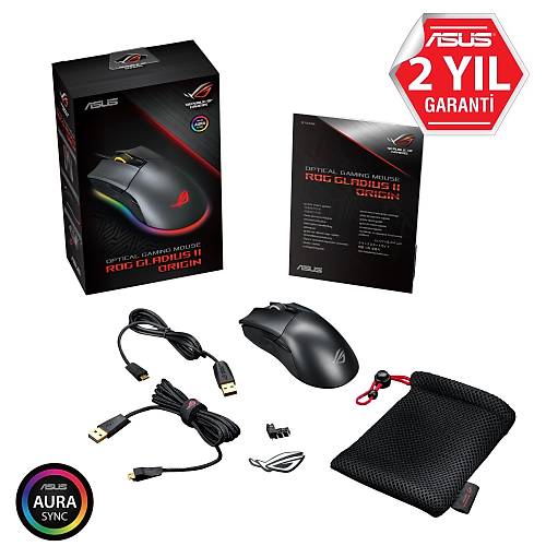 ASUS Rog Gladius II Origin 12000 DPI Aura Sync RGB Gaming Mouse (ROG-GLADIUS-II-ORIGIN)