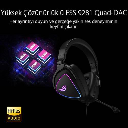 ASUS ROG DELTA S RGB 7.1 Surround Siyah Gaming Kulaklk