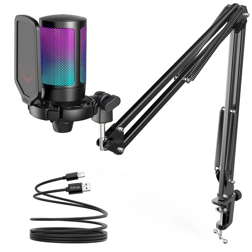 Fifine Ampligame A6T Twitch - Youtube - Tiktok RGB Yaync USB Mikrofon Seti