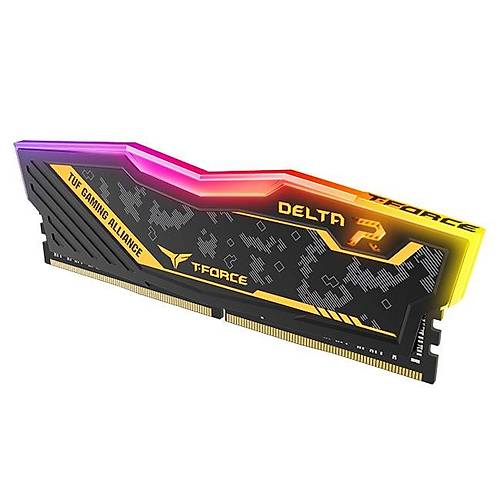 Team T-Force TUF Yellow Delta RGB 16GB(1x16GB) 3200Mhz DDR4 Gaming Ram CL16-20 (TF9D416G3200HC16F01)
