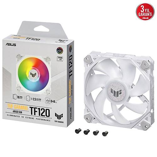 Asus Tuf Tf120 Gaming Sogutucu Kasa Radyator Fani Beyaz Adreslenebilir Argb 120Mm