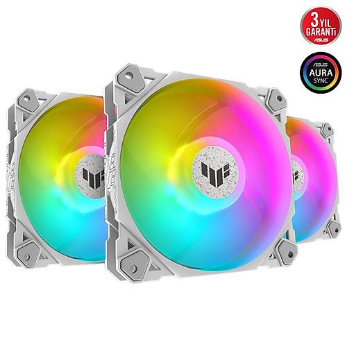 Asus TUF Gaming TF120 ARGB 3x120 mm Fan 3'l Beyaz Set