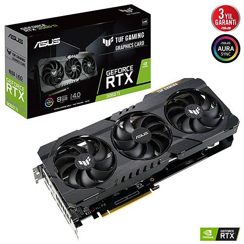 Asus TUF GAMING RTX 3060 Ti 8GB GDDR6 256 Bit Nvidia Ekran Kart (TUF-RTX3060TI-8G-V2-GAMING)