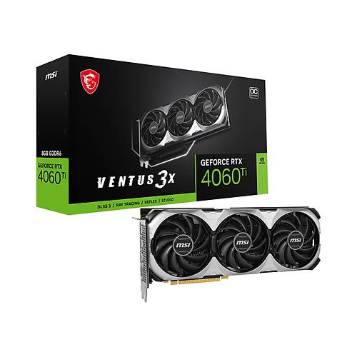 MSI VGA GEFORCE RTX 4060 TI VENTUS 3X 8G OC RTX4060 TI 8GB GDDR6 192B DX12 PCIE 4.0 X16 (3XDP 1XHDMI)