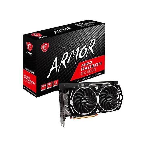 MSI Radeon RX 6600 ARMOR 8GB GDDR6 128Bit AMD Ekran Kart (RX-6600-ARMOR-8G)