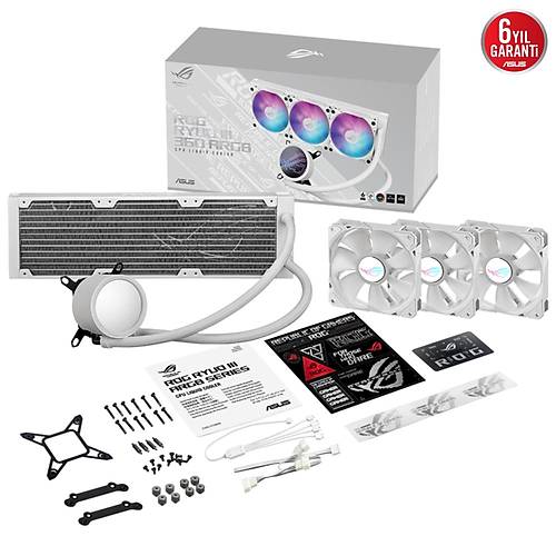 Asus Rog Ryuo III 360 ARGB 360mm White Edition Anime Matrix Led Sv Soutucu ROG-RYUO-III-360-WHITE