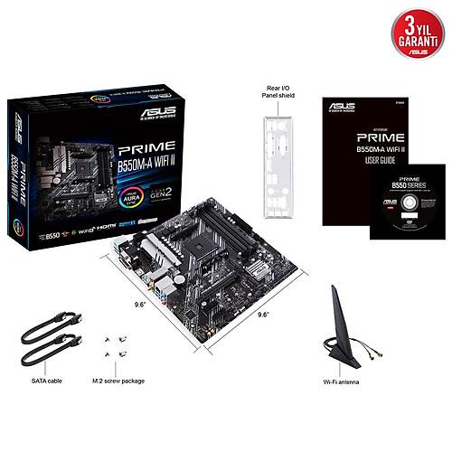 Asus Prime B550M-A WiFi II 4866mhz(OC) RGB M.2 AM4 mATX Anakart