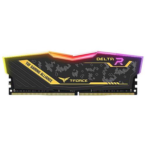 Team T-Force TUF Yellow Delta RGB 8GB (1x8GB) 3200Mhz DDR4 Gaming Ram CL16-20 (TF9D48G3200HC16F01)