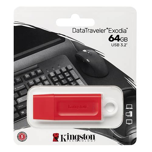 64GB USB3.2 DTX/64GB Exodia KIRMIZI KINGSTON