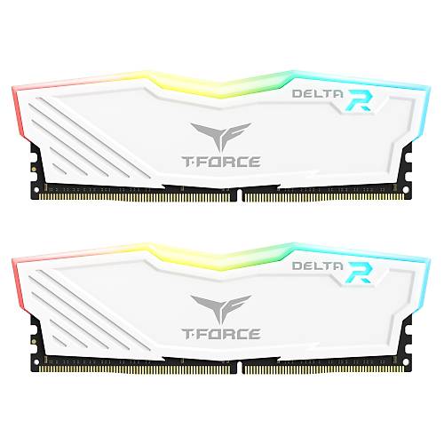 Team T-Force Delta RGB White 32GB (2x16GB) 3600MHz CL18 DDR4 Gaming Ram (TF4D432G3600HC18JDC01)