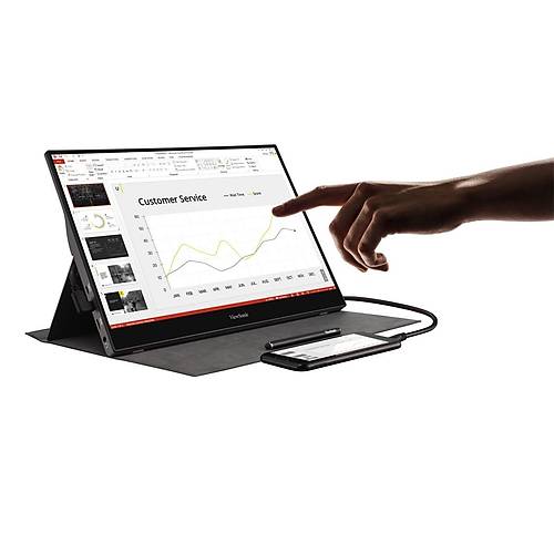 16 VIEWSONIC TD1655 FHD IPS Panel 10 Nokta Dokunmatik 2x USB Type-C Destekli Tanabilir Monitr