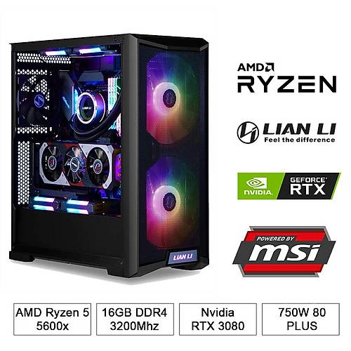 Teknogenetik Pegasus/AMD Ryzen 5 5600x 16GB MSI RTX 3080 Gaming Z Trio 1TB M.2 NVMe Oyun Bilgisayarý