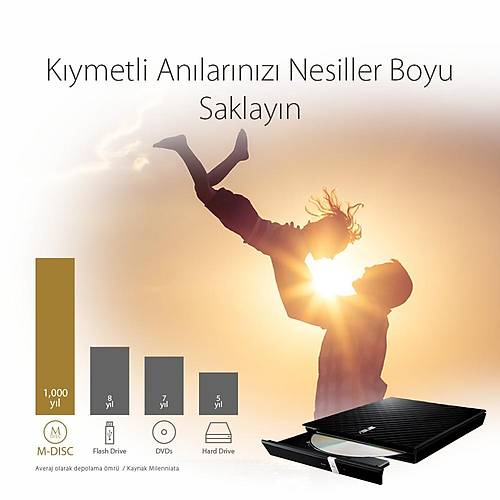 Asus Sdrw-08D2S-U Lite 8X Harici Dvd Yazici M-Disc Destekli Siyah