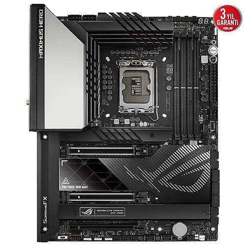 ASUS ROG MAXIMUS Z790 HERO BTF INTEL Z790 LGA1700 DDR5 8000 2xUSB4Thunderbolt HDMI 5x M2 USB3.2 WiFi 7 + BT AURA RGB 2.5Gbit LAN ATX Anakart Arkasna Konumlandrlan Kablo Balantlar Asus A21 Kasalarla Uyumlu