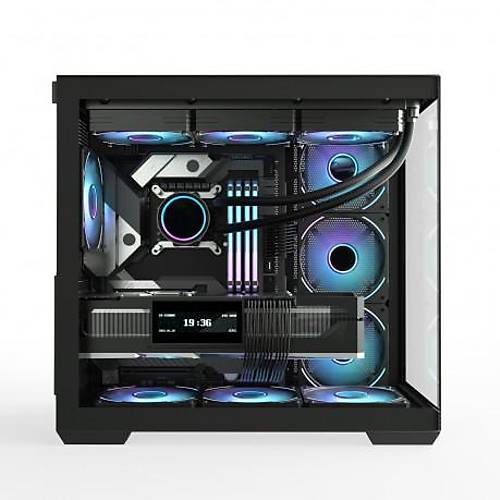 GamePower Warcry Prism 1x12Cm Siyah Fan Cam ATX Gaming Kasa