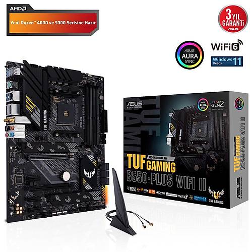 Asus TUF Gaming B550-PLUS WiFi II 4866mhz (OC) AM4 RGB M.2 ATX Anakart