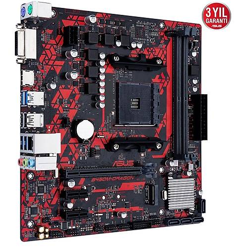 ASUS B450M DRAGON 4400Mhz(OC) AMD SOKET AM4 DDR4 Gaming Anakart