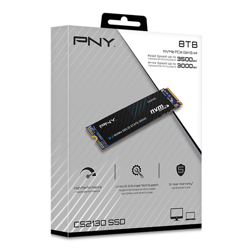 PNY CS2130 500GB 3500/925MB/s PCIe NVMe M.2 SSD Disk (M280CS2130-500-RB)