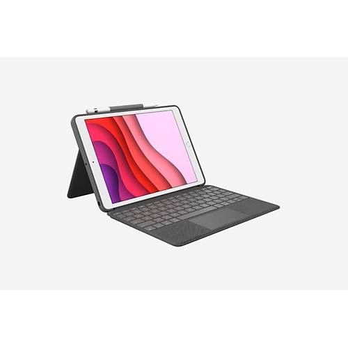 Logitech Combo Touch pad 10.2 n 7. Ve 8.Nesil le Uyumlu ok Ynl Klavyeli Kilif-Gri 920-009995