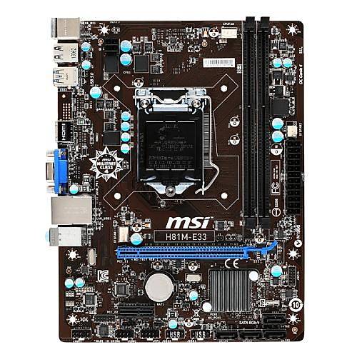 MSI H81M-E33 DDR3 S+V+GL DVI 1150p