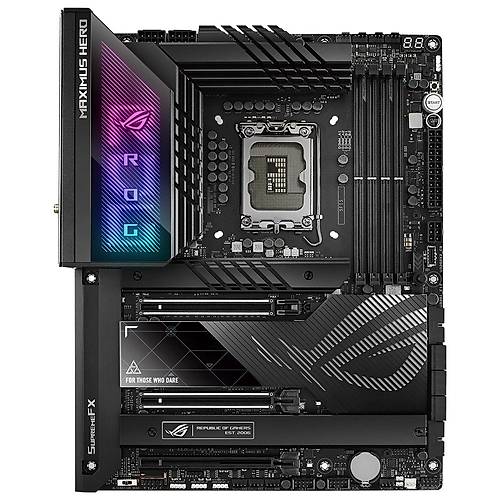 ASUS ROG MAXIMUS Z790 HERO BTF INTEL Z790 LGA1700 DDR5 8000 2xUSB4Thunderbolt HDMI 5x M2 USB3.2 WiFi 7 + BT AURA RGB 2.5Gbit LAN ATX Anakart Arkasna Konumlandrlan Kablo Balantlar Asus A21 Kasalarla Uyumlu