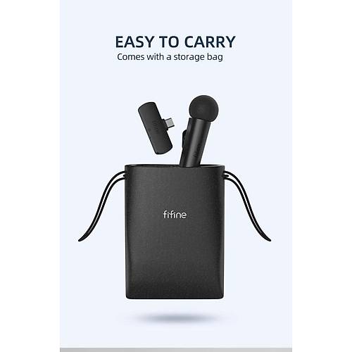Fifine M6 Kablosuz USB Type-C Yaka Mikrofonu Youtuber Tiktok Android Bilgisayar