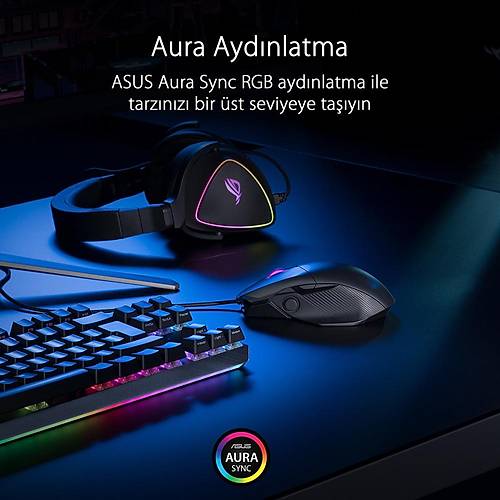 ASUS ROG CHAKRAM RGB KABLOLU VDASIZ MANYETK TULAR VE KAPAK AURA SYNC