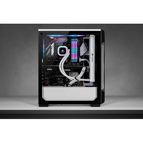CORSAIR CC-9011191-WW ICUE 220T RGB CAM ON PANEL TEMPERLI CAM YAN PANEL MID TOWER OYUNCU BILGISAYAR KASASI BEYAZ