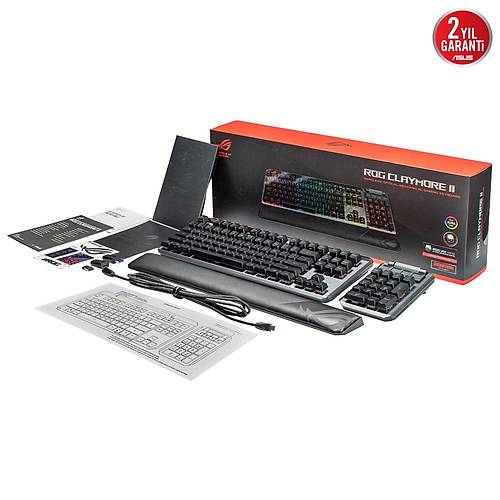 Asus Rog Claymore II RX Red Optical Switch RGB Mekanik Kablosuz Gaming Klavye ROG-CLAYMORE-II