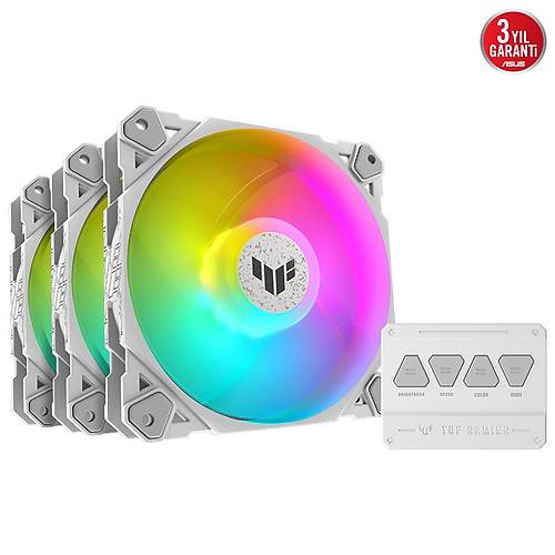 Asus Tuf Tf120 Soutucu Kasa Radyatr Fani Beyaz Adreslenebilir Argb 120Mm 3 n 1