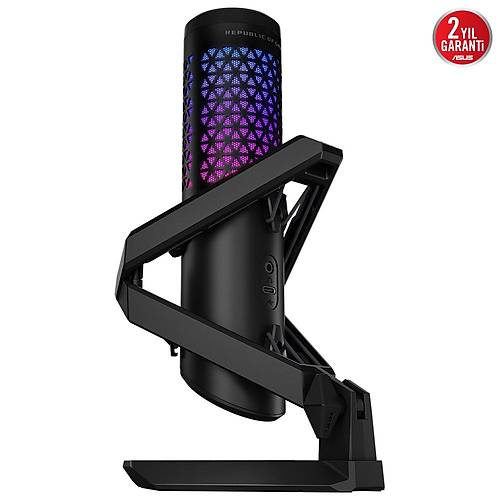 ASUS ROG CARNYX PROFESYONEL KARDOD KONDENSER OYUN MKROFONU STDYO KALTESNDE 25 MM KONDENSER KAPSL 192 kHz / 24-bit RNEKLEME HIZI YKSEK GE FLTRES DAHL POP FLTRES AURA SYNC RGB PROFESYONEL YAYINCI MKROFONU