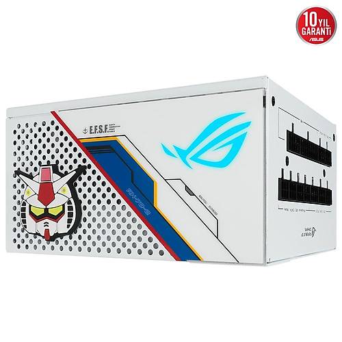 ASUS ROG-STRIX-850G BEYAZ GUNDAM EDITION 80 PLUS GOLD 850W MODLER G KAYNAI JAPON KAPASTRLER 10 YIL GARANT