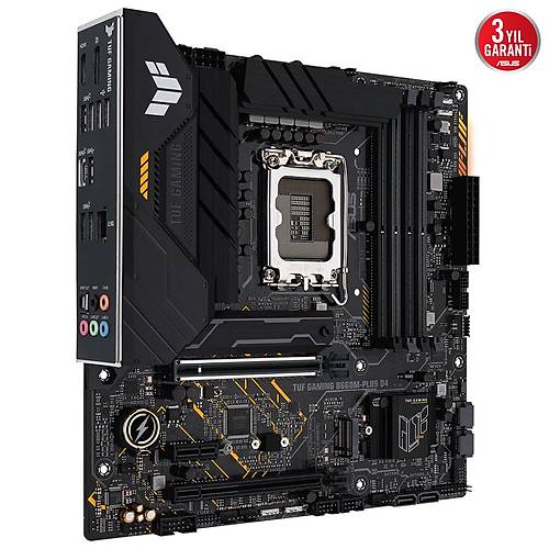 Asus Tuf Gaming B660M-Plus D4 ntel B660 Lga1700 Ddr4 5333 Dp Hdmi ift M2 Usb3.2 Aura Rgb 2.5Gbit Lan Matx 128GbA Kadar Ram Destei Asus 5X Tuf Protection ii