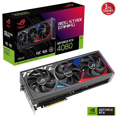 Asus Rog Strix RTX 4080 OC Edition 16GB GDDR6X 256Bit DX12 Nvidia Ekran Kart (ROG-STRIX-RTX4080-O16G-GAMING)