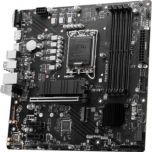 Msi Pro B760M-P Soket 1700 Ddr5 6800Mhz(Oc) Pci-E Gen4 2X M.2 Usb3.2 Dp Hdmi Gigabit Lan Matx