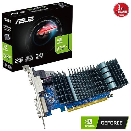ASUS VGA GEFORCE GT 730 GT730-SL-2GD3-BRK-EVO 2GB DDR3 64bit 927MHz DVI HDMI Low Profile EKRAN KARTI