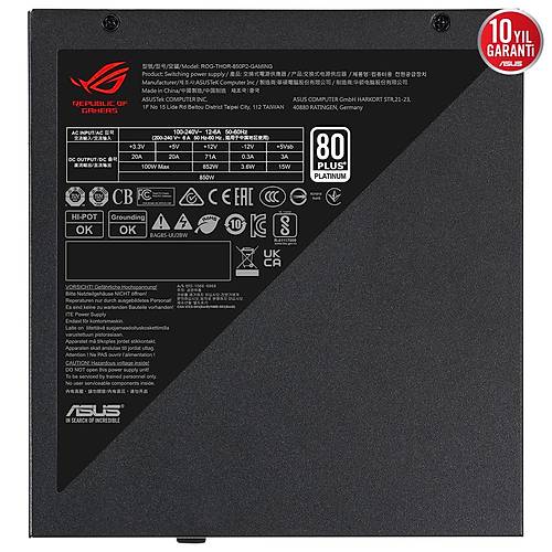 Asus Rog Thor 850w 80 Plus Platinum II Tam Modler G Kayna (ROG-THOR-850P2-GAMING)