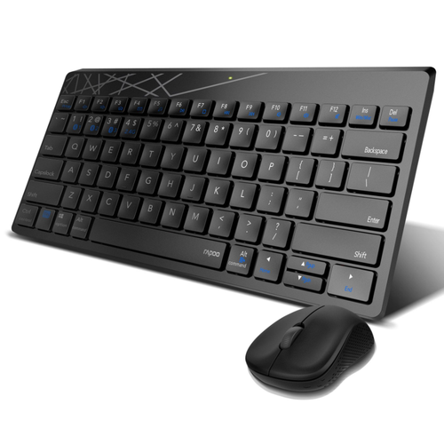 RAPOO 19106 8000M OK MODLU KLAVYE+MOUSE SET SYAH