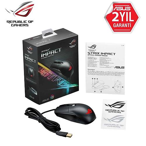 ASUS ROG Strix Impact Aura RGB Çift El USB Kablolu Gaming Mouse (ROG-STRIX-IMPACT)