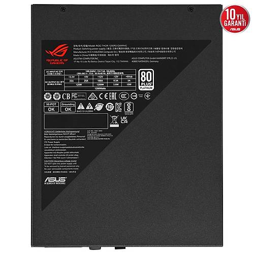 Asus Rog Thor 1200W 80+ Platinum II Tam Modler G Kayna 10 Yl Garantili ROG-THOR-1200P2