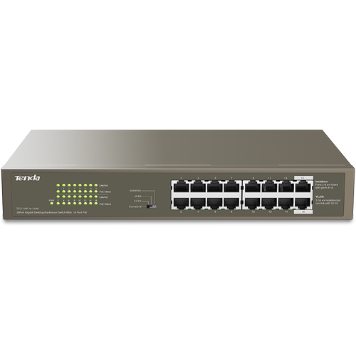 TENDA TEG1116P 16 PORT GIGABIT 16PORT POE 150W SWITCH