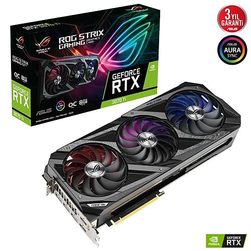 Asus Rog Strix RTX 3070 Ti Gaming OC 8GB GDDR6X DX12 256 Bit Nvidia Ekran Kart (ROG-STRIX-RTX3070TI-O8G-GAMING)